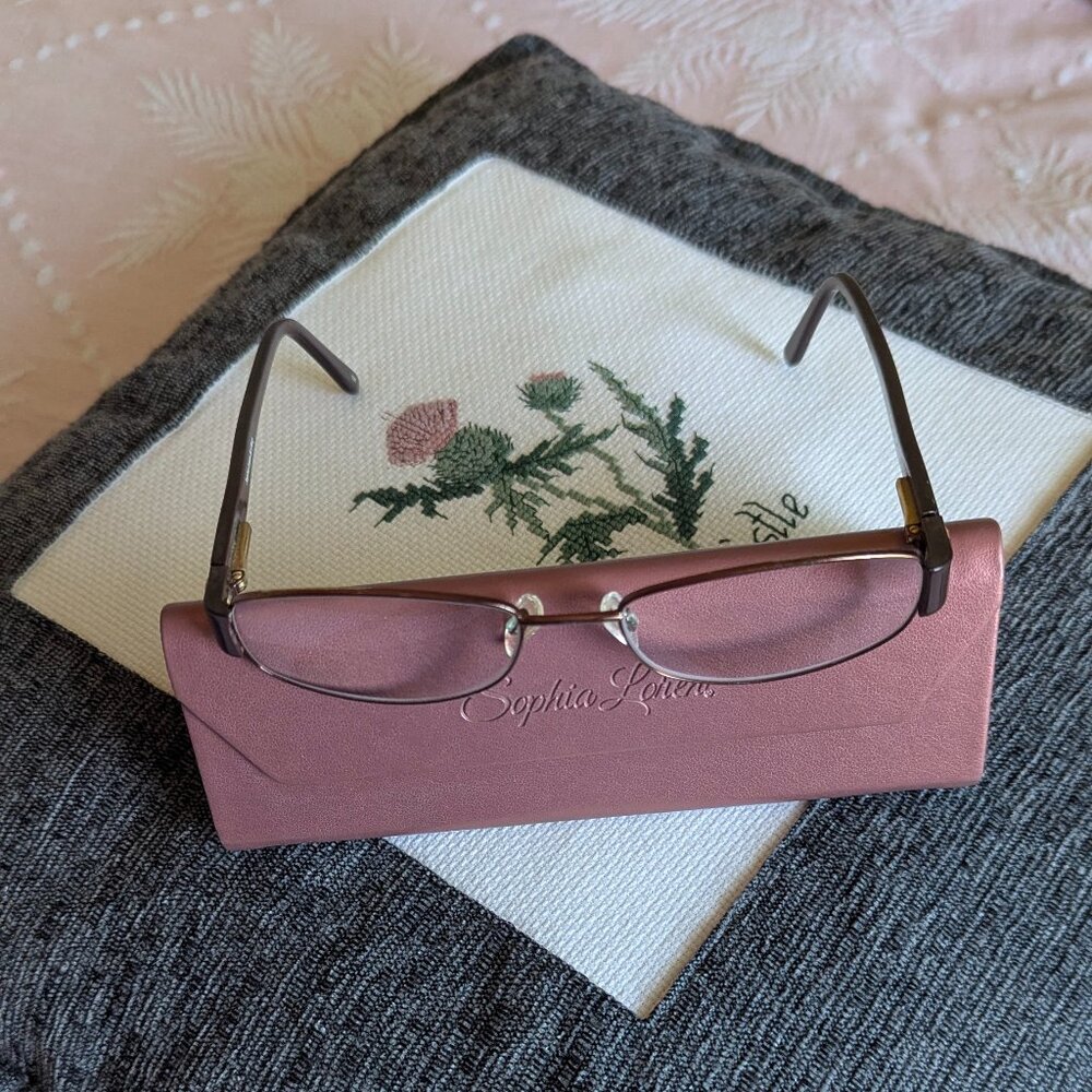Sophia Loren Womens Eyeglasses M178 Zyloware Brown Metal Frame 54-17-135